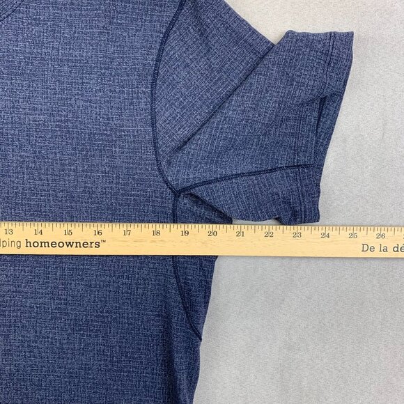 Lululemon Men Shirt Medium Blue Heather In Mind Short Sleeve Performance Stretch - Picture 3 of 6